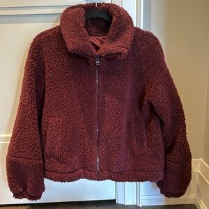 Lululemon Burgundy Boucle Lined Bomber